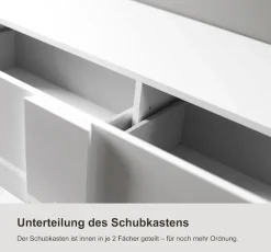 Home affaire Lowboard »Jupiter, Breite 181 cm, TV-Board 1 Tür - Soft Closing, 2 Schubkästen,« TV-Schrank, Medienkommode, moderne Griffblende, FSC®, viel Stauraum