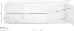 Home affaire Lowboard »Jupiter, Breite 181 cm, TV-Board 1 Tür - Soft Closing, 2 Schubkästen,« TV-Schrank, Medienkommode, moderne Griffblende, FSC®, viel Stauraum