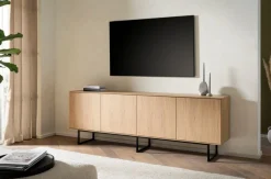 Home affaire Lowboard »Lund, moderner TV-Unterschrank, Kommode mit Kufengestell« optisch dünner Oberboden, hochwertige Optik, ausreichend Stauraum