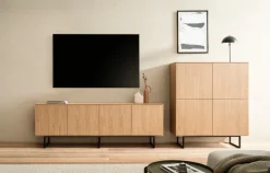 Home affaire Lowboard »Lund, moderner TV-Unterschrank, Kommode mit Kufengestell« optisch dünner Oberboden, hochwertige Optik, ausreichend Stauraum