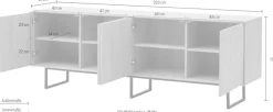 Home affaire Lowboard »Lund, moderner TV-Unterschrank, Kommode mit Kufengestell« optisch dünner Oberboden, hochwertige Optik, ausreichend Stauraum