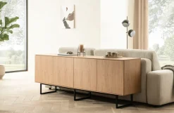 Home affaire Lowboard »Lund, moderner TV-Unterschrank, Kommode mit Kufengestell« optisch dünner Oberboden, hochwertige Optik, ausreichend Stauraum