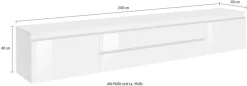 Home affaire Lowboard »Magic,Lowboard,TV-Kommode,TV-Möbel,TV-Bank« Hochglanzlackiert, Alugriff, 2 Türen, 2 Schubkästen,B/T/H 240×40×40 cm