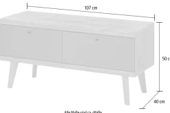 Home affaire Lowboard »MAVAS« in moderner Trendfarbe, Griffe aus Metall (Schwarz), Breite 107 cm