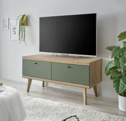 Home affaire Lowboard »MAVAS« in moderner Trendfarbe, Griffe aus Metall (Schwarz), Breite 107 cm