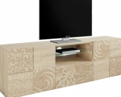 Home affaire Lowboard »Miro« Breite 181 cm mit dekorativem Siebdruck