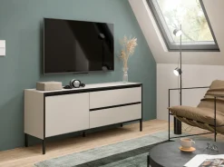 Home affaire Lowboard »NORT, Breite: 150cm, mit Metall Stabfuß, 1 Klappe, 2 Schubkästen« TV-Lowboard, Mediaschrank, Mediaboard, TV-Schrank, Schrank, Board