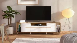 Home affaire Lowboard »Orleans, TV-Lowboard, TV-Schrank, TV-Ständer, Breite 190 cm« Kommode, Opaque Weiß/Artisan Eiche Dekor,modernes und elegantes Design