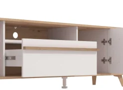 Home affaire Lowboard »Orleans, TV-Lowboard, TV-Schrank, TV-Ständer, Breite 190 cm« Kommode, Opaque Weiß/Artisan Eiche Dekor,modernes und elegantes Design