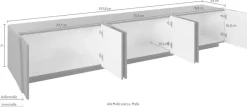 Home affaire Lowboard »PING, TV-Board, TV-Band, TV-Kommode« mit 6 Türen, Breite 243,8 cm
