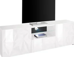 Home affaire Lowboard »Prisma Breite 181 cm, TV-Board 2 Türen, 1 Schubkasten, TV-Schrank« Front mit elegantem Siebdruck, grifflos, viel Stauraum