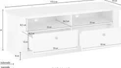Home affaire Lowboard »RAVENNA« im romantischen Landhausstil, Griffe aus Metall, Breite 132 cm
