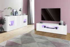 Home affaire Lowboard »Real,Lowboard,TV-Kommode,TV-Möbel,Breite 150 kompl. hochglanz lackiert« mit 2 abgerundeten Türen,1 Klappe,die ein ovales offenes Fach bilden