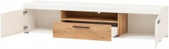 Home affaire Lowboard »Salerno, moderner Unterschrank, Kommode in Weiß mit Eiche Evoke Dekor« Metallgriffe, ausreichend Stauraum, vielseitig einsetzbar, 205cm breit