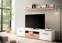 Home affaire Lowboard »Salerno, moderner Unterschrank, Kommode in Weiß mit Eiche Evoke Dekor« Metallgriffe, ausreichend Stauraum, vielseitig einsetzbar, 205cm breit