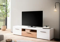 Home affaire Lowboard »Salerno, moderner Unterschrank, Kommode in Weiß mit Eiche Evoke Dekor« Metallgriffe, ausreichend Stauraum, vielseitig einsetzbar, 205cm breit