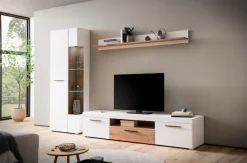 Home affaire Lowboard »Salerno, moderner Unterschrank, Kommode in Weiß mit Eiche Evoke Dekor« Metallgriffe, ausreichend Stauraum, vielseitig einsetzbar, 205cm breit