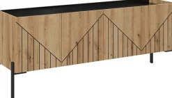 Home affaire Lowboard »SNETT, Breite: 155cm, mit Metall-Stabfüßen, 4 Türen, 2 Einlegeböden« TV-Lowboard, Mediaschrank, Mediaboard, TV-Schrank, Schrank, Board