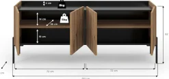 Home affaire Lowboard »SNETT, Breite: 155cm, mit Metall-Stabfüßen, 4 Türen, 2 Einlegeböden« TV-Lowboard, Mediaschrank, Mediaboard, TV-Schrank, Schrank, Board