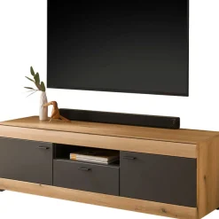 Home affaire Lowboard »Soleto, moderner TV-Schrank, Kommode, TV-Unterschrank« zeitlos, schwarze Griffe aus Metall, ausreichend Stauraum