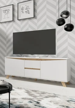 Home affaire Lowboard »Valentin« 160cm TV Board mit 2 Türen und 2 Schubkästen in modernem Skandi Design