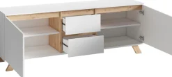 Home affaire Lowboard »Valentin« 160cm TV Board mit 2 Türen und 2 Schubkästen in modernem Skandi Design