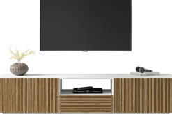 Home affaire Lowboard »Vega,Lowboard,TV Board,TV Schrank,220 cm« mit 4 Türen und 1 Schublade,Fronten mit Rillen-Optik