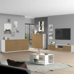 Home affaire Lowboard »Vega,Lowboard,TV Board,TV Schrank,220 cm« mit 4 Türen und 1 Schublade,Fronten mit Rillen-Optik