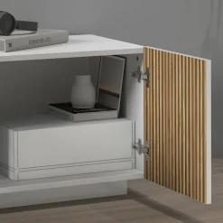 Home affaire Lowboard »Vega,Lowboard,TV Board,TV Schrank,220 cm« mit 4 Türen und 1 Schublade,Fronten mit Rillen-Optik