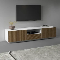 Home affaire Lowboard »Vega,Lowboard,TV Board,TV Schrank,220 cm« mit 4 Türen und 1 Schublade,Fronten mit Rillen-Optik