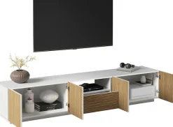 Home affaire Lowboard »Vega,Lowboard,TV Board,TV Schrank,220 cm« mit 4 Türen und 1 Schublade,Fronten mit Rillen-Optik
