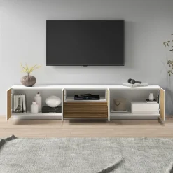 Home affaire Lowboard »Vega,Lowboard,TV Board,TV Schrank,220 cm« mit 4 Türen und 1 Schublade,Fronten mit Rillen-Optik