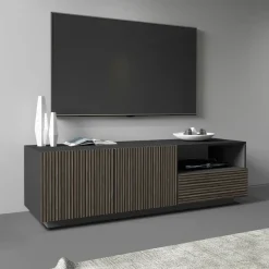 Home affaire Lowboard »Vega,Lowboard,TV Board,TV Schrank,150 cm« mit 2 Türen und 1 Schublade,Fronten mit Rillen-Optik
