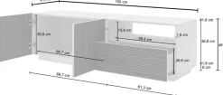 Home affaire Lowboard »Vega,Lowboard,TV Board,TV Schrank,150 cm« mit 2 Türen und 1 Schublade,Fronten mit Rillen-Optik