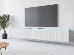 Home affaire Lowboard »Vera, wahlweise mit oder ohne Beleuchtung« gefräste MDF Front mit 3D Effekt, stehend und hängend montierbar