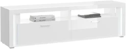 Home affaire Lowboard »Viborg, Breite 201 cm, inkl. vertikaler Frontbeleuchtung, 2 Klappen« je 2 offene & geschlossene Fächer, TV-Möbel, TV-Schrank, TV-Lowboard