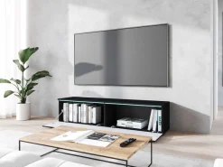 Home affaire Lowboard »wahlweise mit oder ohne Beleuchtung« 1 Stk. tlg. 140 cm TV-Board ohne Griffe, mit viel Stauraum, stehend und hängend