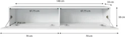 Home affaire Lowboard »wahlweise mit oder ohne Beleuchtung« 1 Stk. tlg. 140 cm TV-Board ohne Griffe, mit viel Stauraum, stehend und hängend
