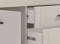 Home affaire Lowboard »Warwick TV-Board, TV-Kommode, TV-Schrank, TV-Unterschrank, TV-Möbel« Elegantes Lowboard in Kaschmir mit viel Stauraum, Heißfolienprägung