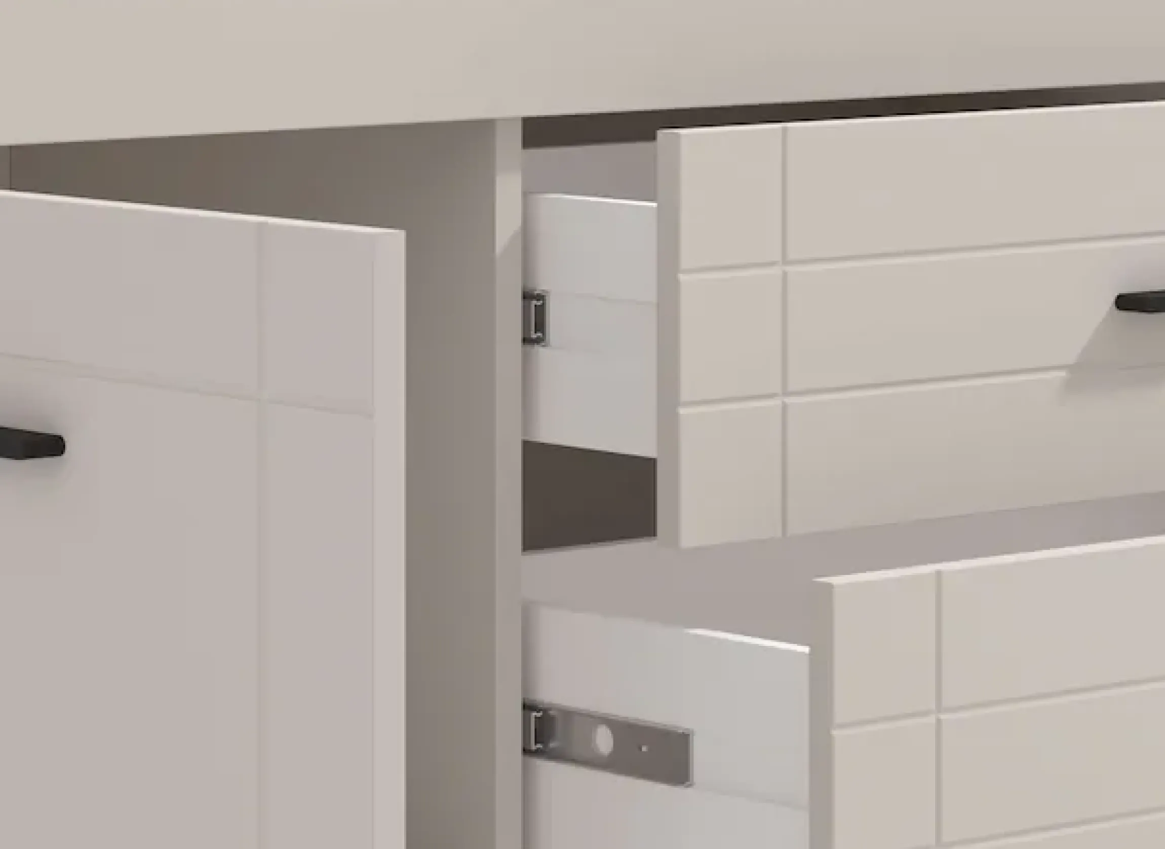 Home affaire Lowboard »Warwick TV-Board, TV-Kommode, TV-Schrank, TV-Unterschrank, TV-Möbel« Elegantes Lowboard in Kaschmir mit viel Stauraum, Heißfolienprägung