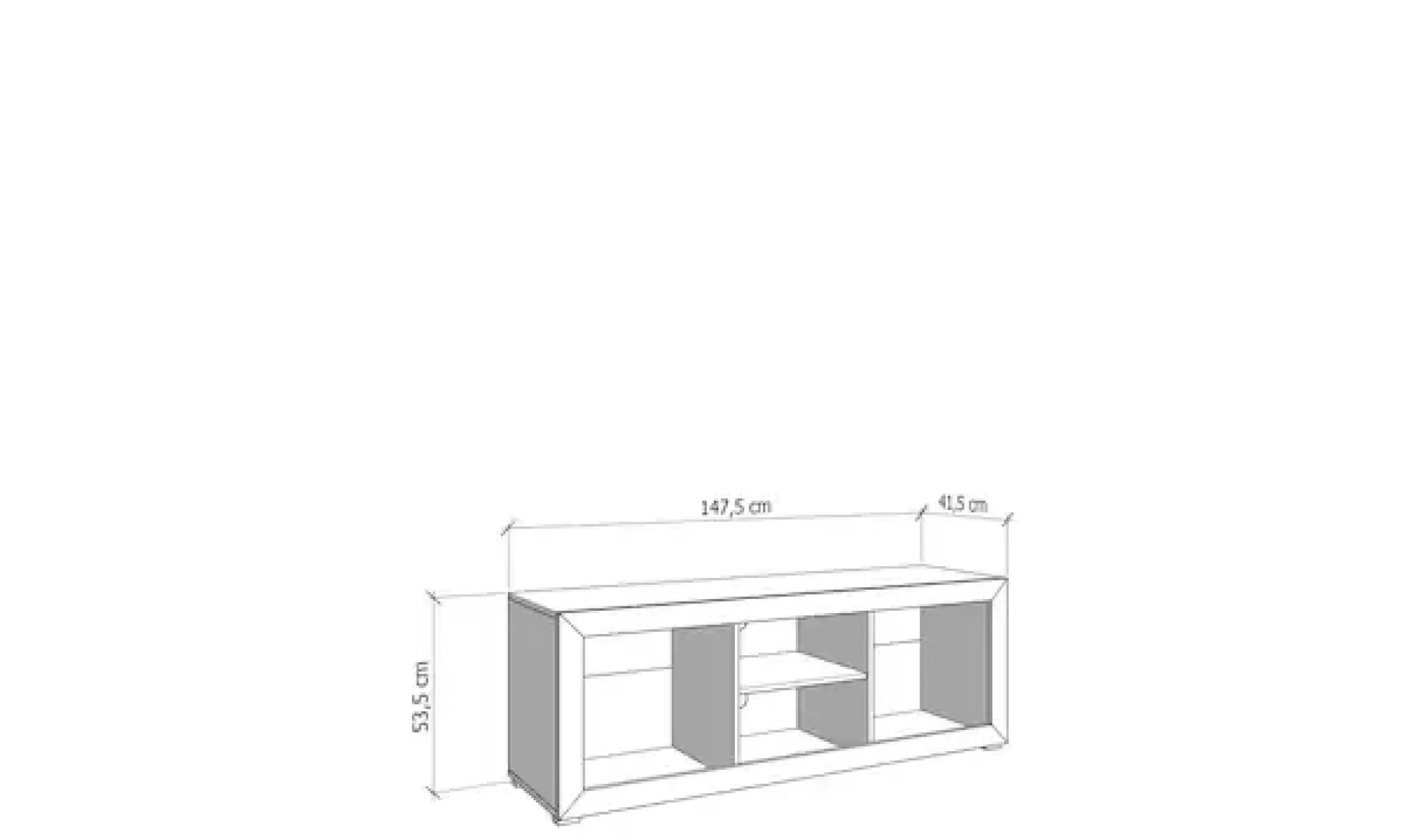 Home affaire Lowboard »Warwick TV-Board, TV-Kommode, TV-Schrank, TV-Unterschrank, TV-Möbel« Elegantes Lowboard in Kaschmir mit viel Stauraum, Heißfolienprägung
