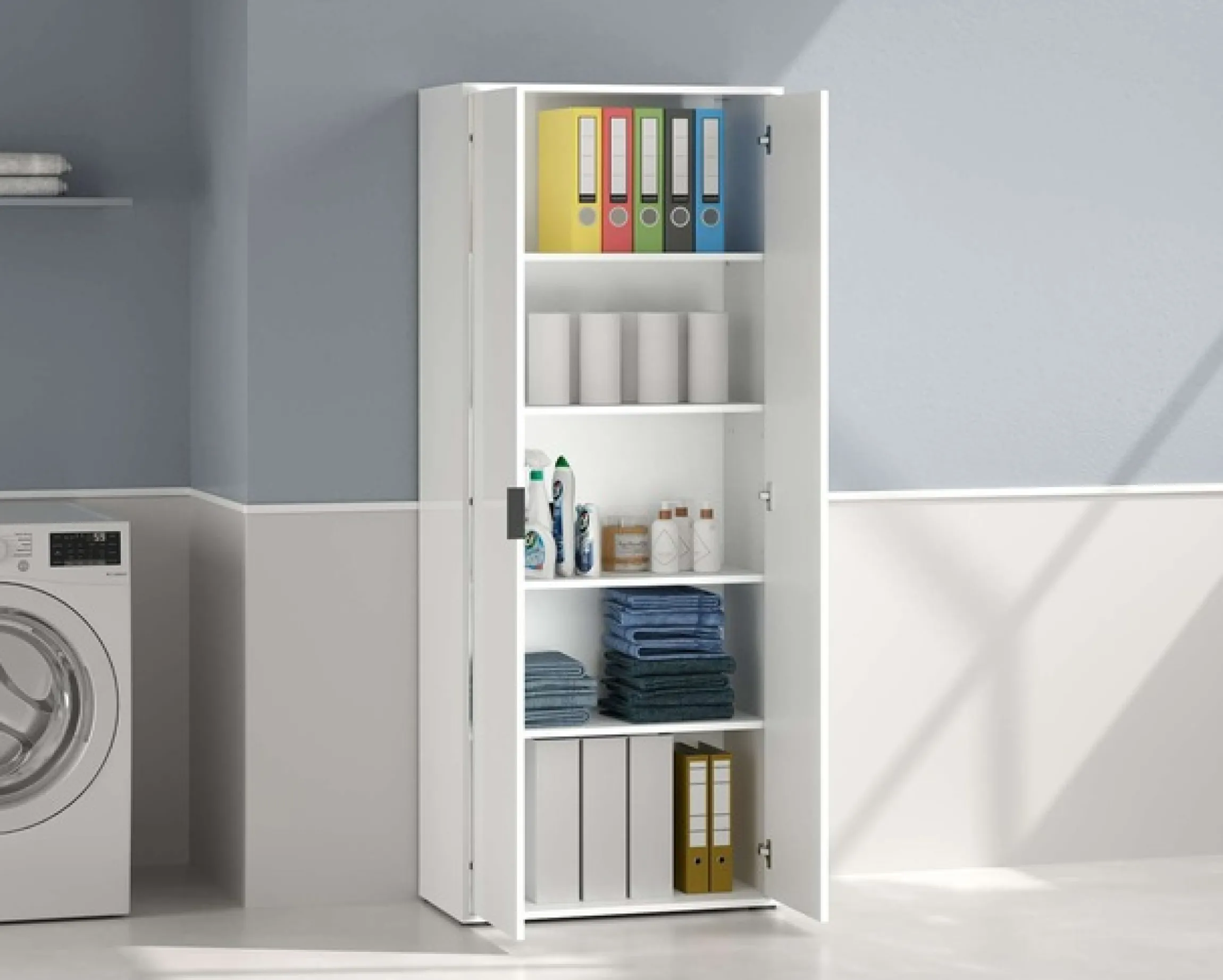 Home affaire Mehrzweckschrank »JOLLY, Stauraumschrank , Breite 72,5 cm , Höhe 178 cm« 1 Stk. tlg. 2 Türen, 4 Einlegeböden-Schrank hochglanz lackiert