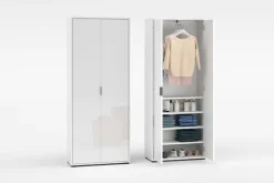 Home affaire Mehrzweckschrank »JOLLY, Stauraumschrank , Breite 72,5 cm , Höhe 178 cm« 1 Stk. tlg. 2 Türen, 4 Einlegeböden,1 Auszugsstange - Schrank hochglanz lackiert