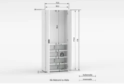 Home affaire Mehrzweckschrank »JOLLY, Stauraumschrank , Breite 72,5 cm , Höhe 178 cm« 1 Stk. tlg. 2 Türen, 4 Einlegeböden,1 Auszugsstange - Schrank hochglanz lackiert