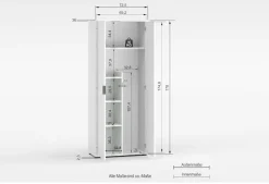 Home affaire Mehrzweckschrank »JOLLY, Stauraumschrank , Breite 72,5 cm , Höhe 178 cm« 1 Stk. tlg. 2-türiger Schrank, 3 kleine + 1 großer Boden, hochglanz lackiert