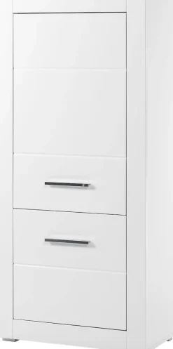 Home affaire Mehrzweckschrank »Bianco, moderner Schrank, Wohnzimmerschrank in Weiß Hochglanz« silberne Metallgriffe, universal einsetzbar, ausreichend Stauraum