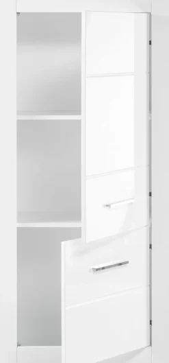 Home affaire Mehrzweckschrank »Bianco, moderner Schrank, Wohnzimmerschrank in Weiß Hochglanz« silberne Metallgriffe, universal einsetzbar, ausreichend Stauraum