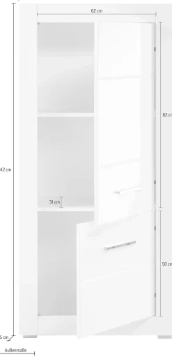 Home affaire Mehrzweckschrank »Bianco, moderner Schrank, Wohnzimmerschrank in Weiß Hochglanz« silberne Metallgriffe, universal einsetzbar, ausreichend Stauraum