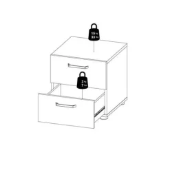 Home affaire Nachtkommode »Dallas, Nachtschrank, Beistelltisch« Nachttisch, 2 Schubladen und Metallgriffen, Breite 40 cm, Höhe 42 cm