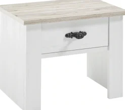 Home affaire Nachtkommode »Florenz Nachtschrank Seitenschrank Kommode« mit schön verzierten, außergewöhnlichen Metallgriffen Nachttisch
